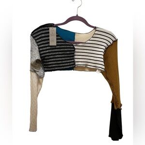 New UO URBAN Renewal Vintage Remade Recycled Sweater Knit Bolero Crop Top